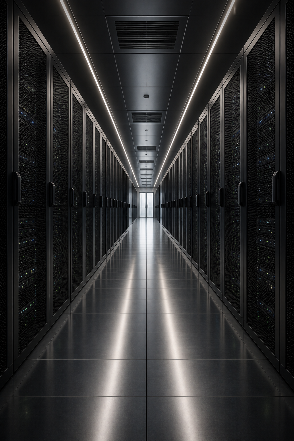 Racks de servidores en infraestructura tecnológica
